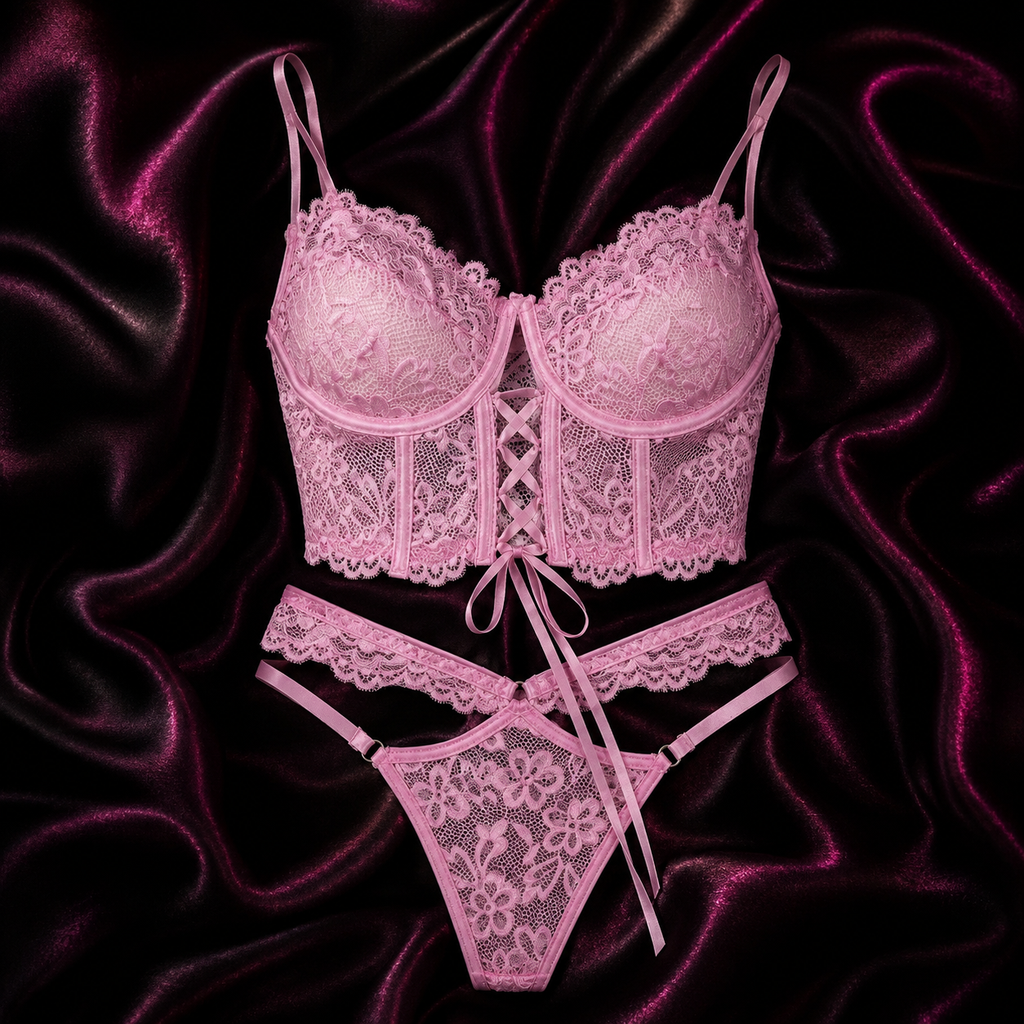 Floral Lace See-Through Bra Se