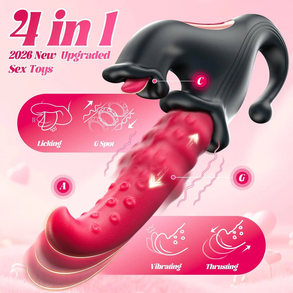 4-in-1 Rabbit Vibrator – Licking & Thrusting
