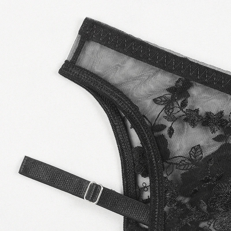 Lace Embroidery Push-Up Lingerie Set