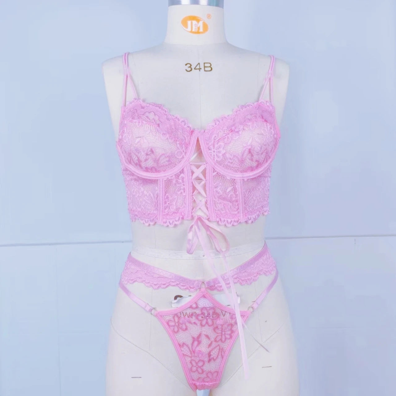 Floral Lace See-Through Bra Se