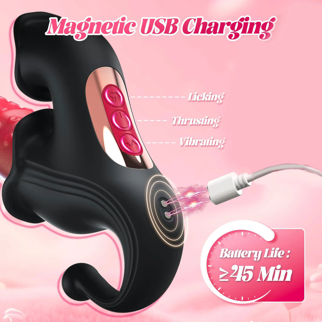 4-in-1 Rabbit Vibrator – Licking & Thrusting