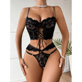 Floral Lace See-Through Bra Se